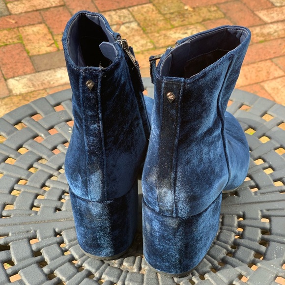 Anthropologie Sam Edelman Blue Velvet Taye Ankle Booties size 8-1/2 - Picture 13 of 17